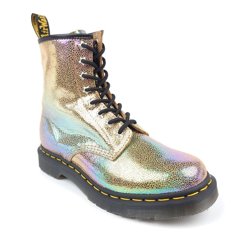 NEW Dr. Martens 1460 Rainbow 90s Iridescent Mermaid Suede Lace Up Combat Boots 8